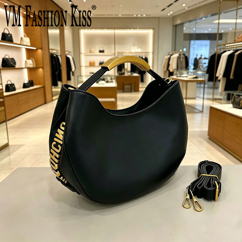 Tote Bag Beach - Tas Selempang Wanita Demi-cercle dengan Huruf
