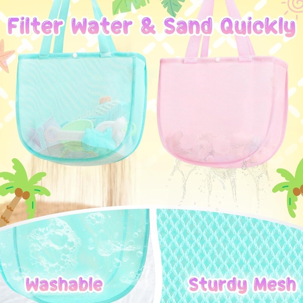 Tote Bag Beach - Tas Jaring Warna Solid Ringan Dopamine,