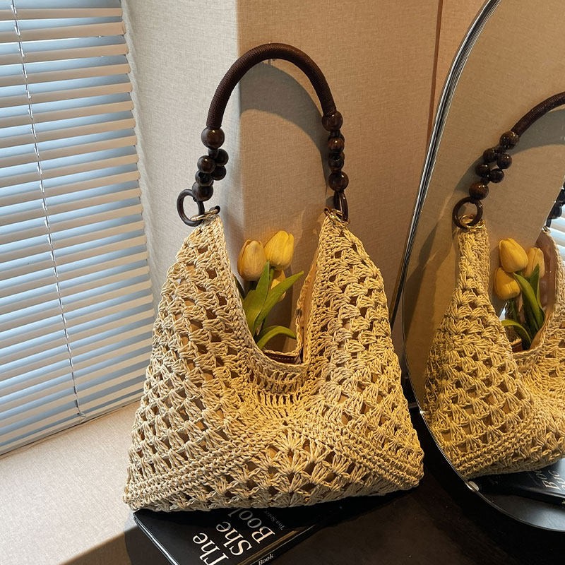 Tas Bahu Anyaman Jerami Kapasi - Tote Bag Beach ulasan dan harga