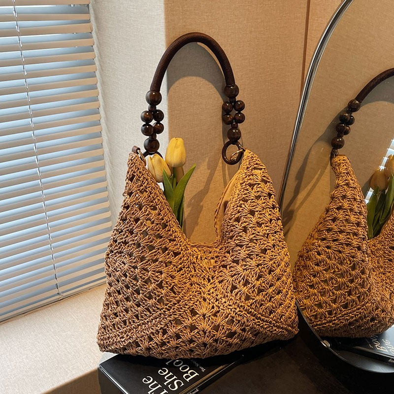 Tas Bahu Anyaman Jerami Kapasi - Tote Bag Beach ulasan dan harga